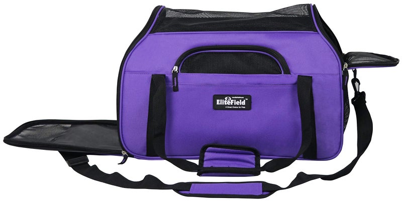 EliteField Soft Sided Pet Carrier (3 Year Warranty, Airline Approved), Multiple Sizes and Colors Available (Large: 19" L x 10" W x 13" H, Purple) - Image 2